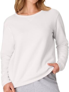 Hanes White Women's Crewneck Sweatshirt